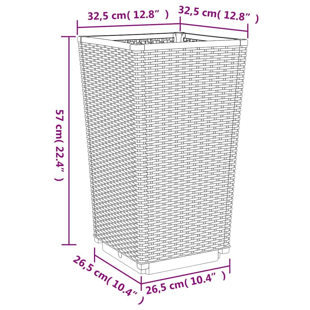 vidaXL Pflanzkübel 2 Stk. Blaugrau 32,5x32,5x57 cm PP