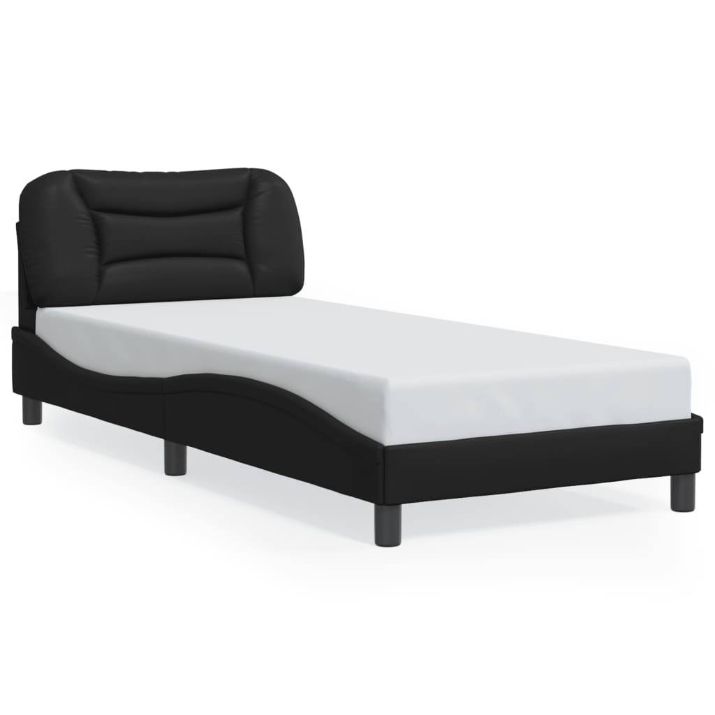 vidaXL Bettgestell ohne Matratze "Hvar" Schwarz 90x190 cm Kunstleder