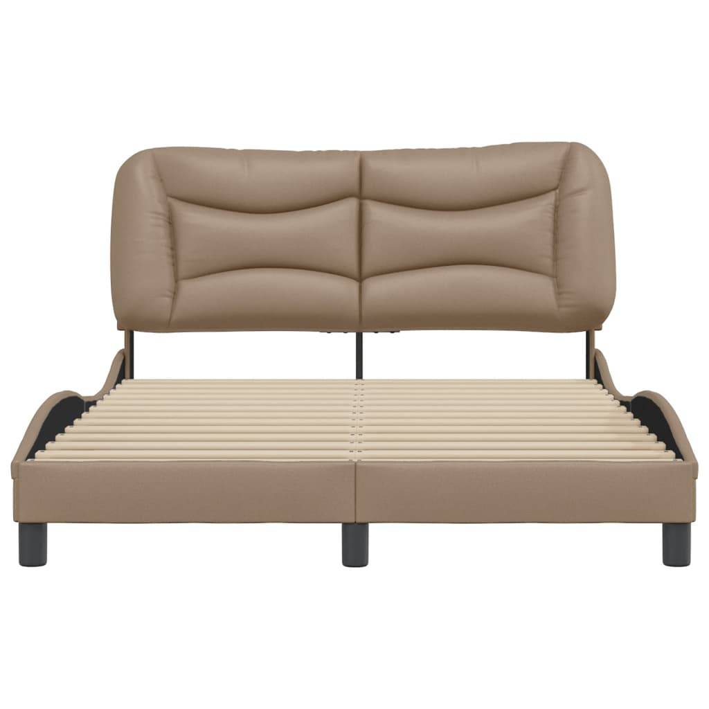 vidaXL Bettgestell ohne Matratze "Hvar" Cappuccino-Braun 120x200 cm Kunstleder