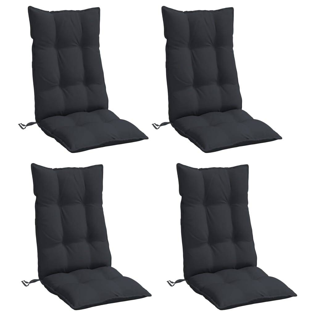 vidaXL Hochlehner-Auflagen 4 Stk. Schwarz Oxford-Gewebe
