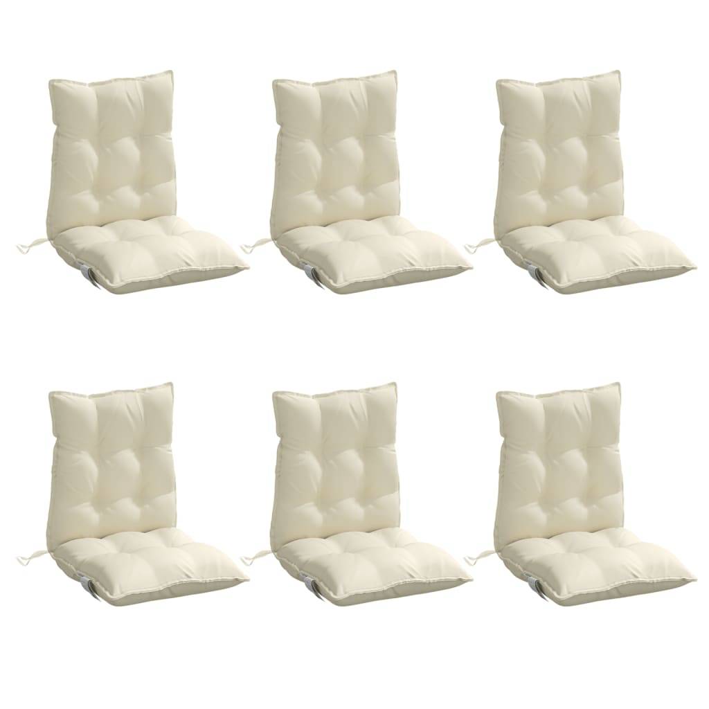 vidaXL Niedriglehner-Auflagen 6 Stk. Creme Oxford-Gewebe