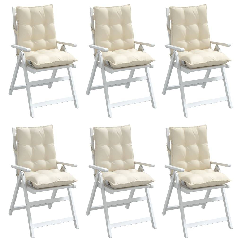 vidaXL Niedriglehner-Auflagen 6 Stk. Creme Oxford-Gewebe