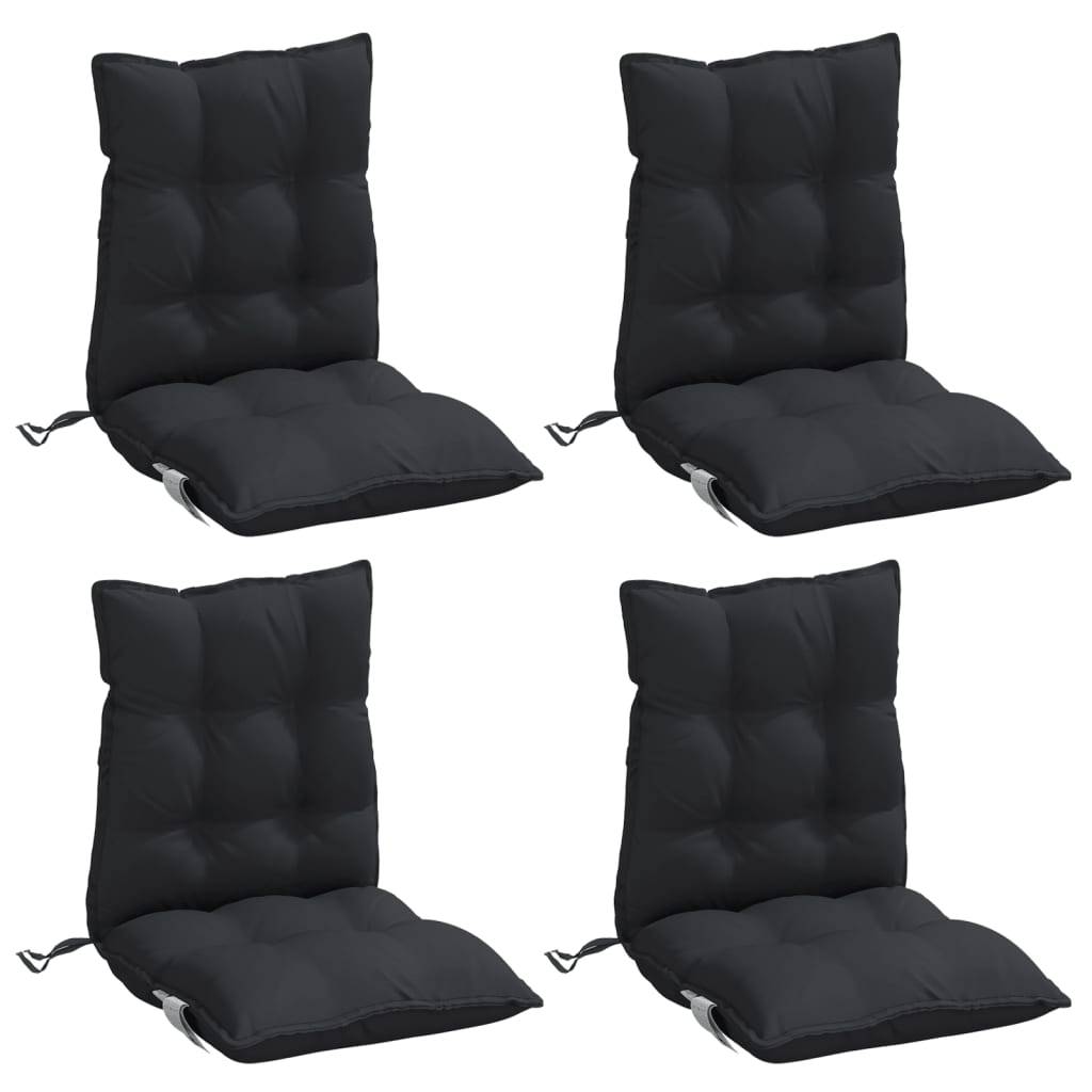 vidaXL Niedriglehner-Auflagen 4 Stk. Schwarz Oxford-Gewebe
