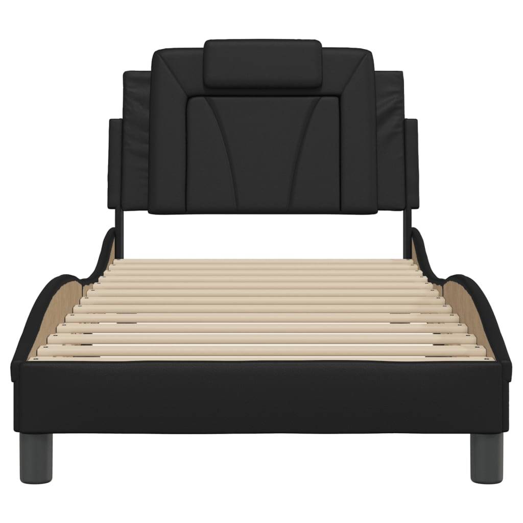 vidaXL Bettgestell "Viana" ohne Matratze Schwarz 80x200 cm Kunstleder