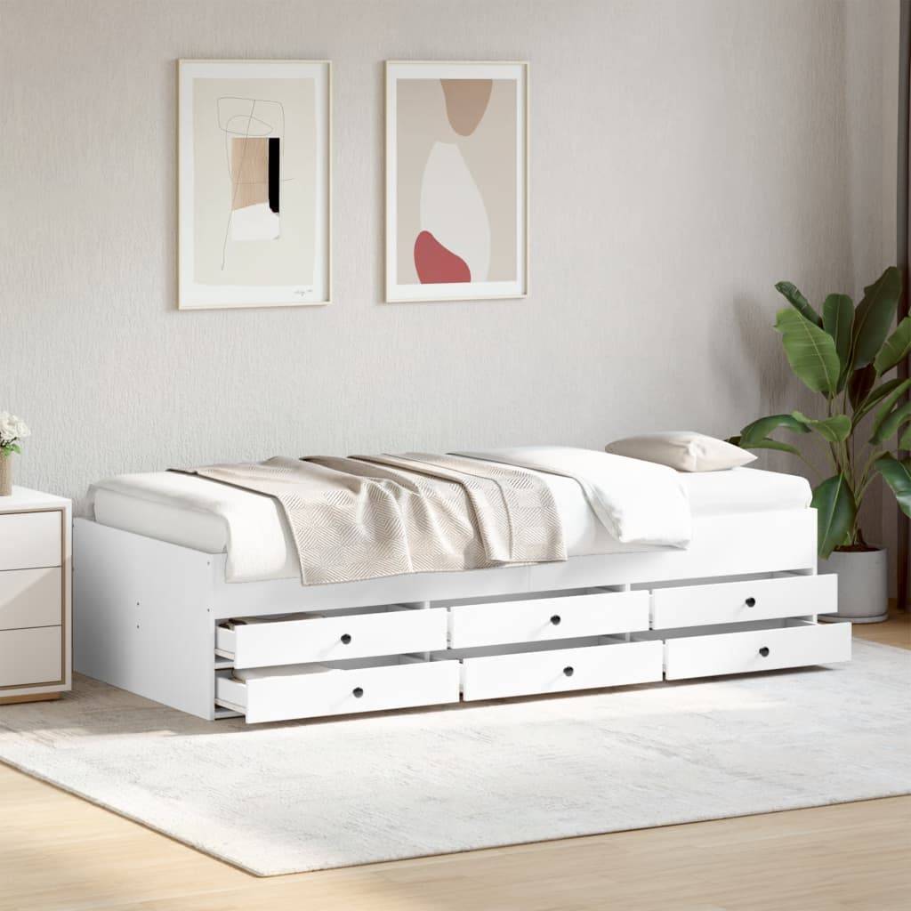 vidaXL Tagesbett mit Schubladen ohne Matratze Weiß 90x190 cm