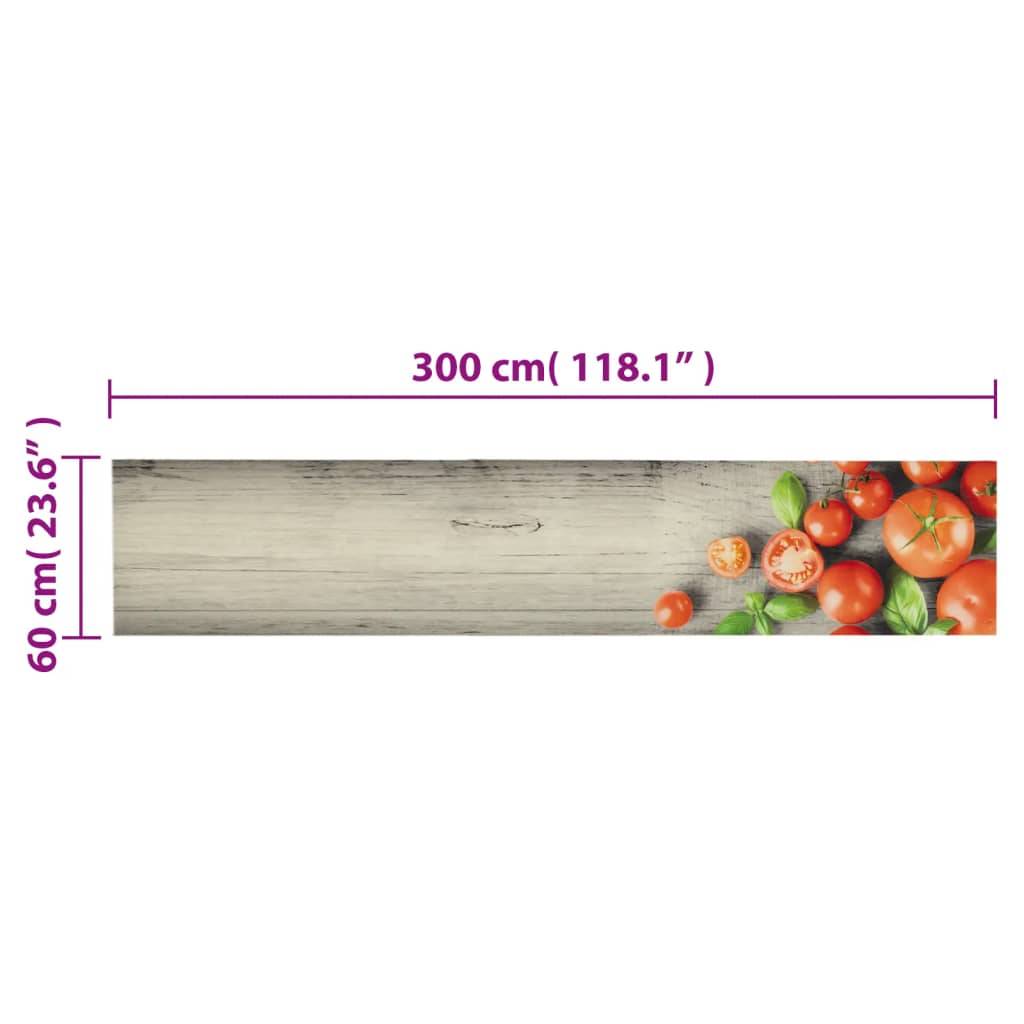 vidaXL Küchenteppich Waschbar Tomaten 60x300 cm Samt