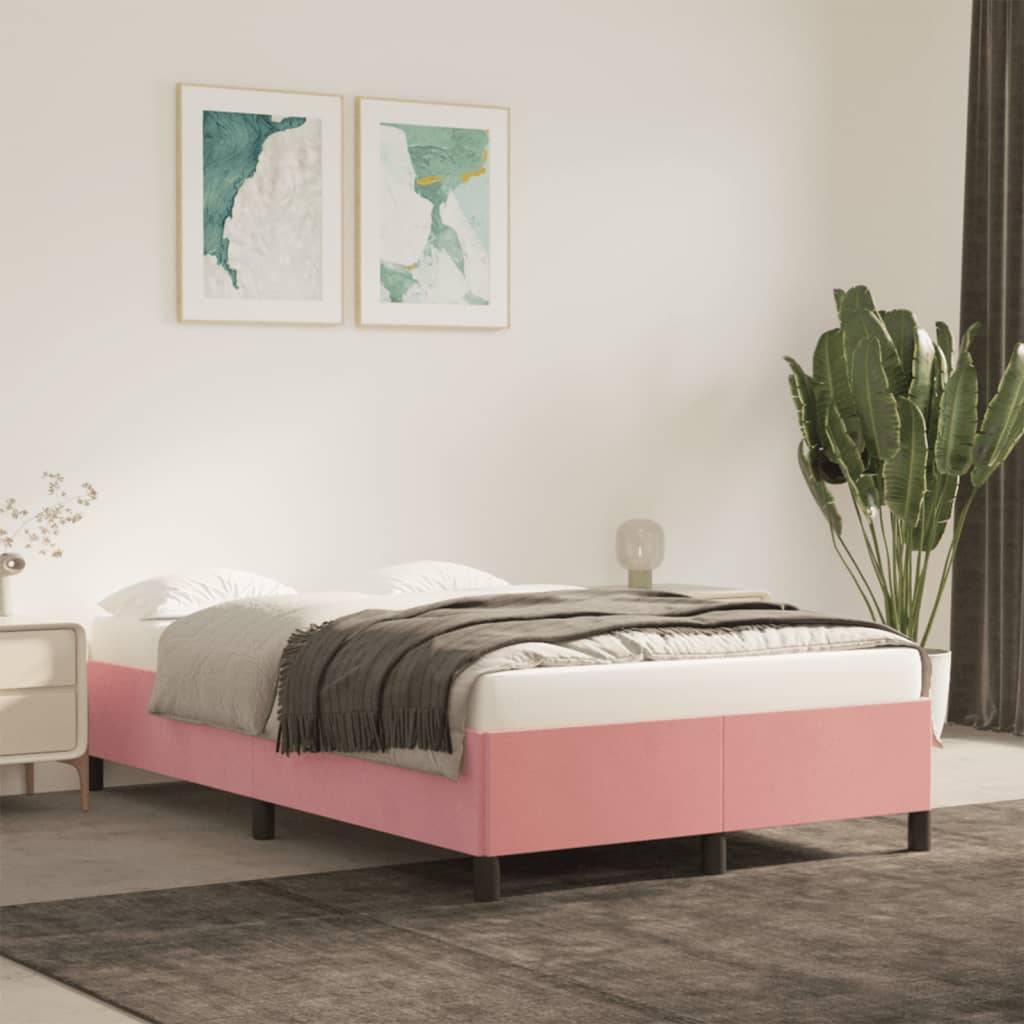 vidaXL Bettgestell ohne Matratze Rosa 120x190 cm Samt