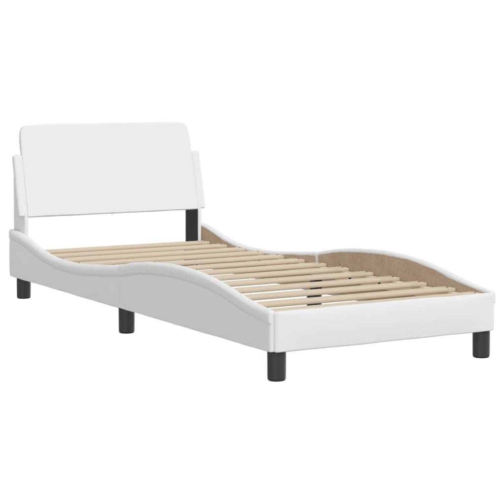 vidaXL Bettgestell ohne Matratze "Zadar" Weiß 90x200 cm Kunstleder