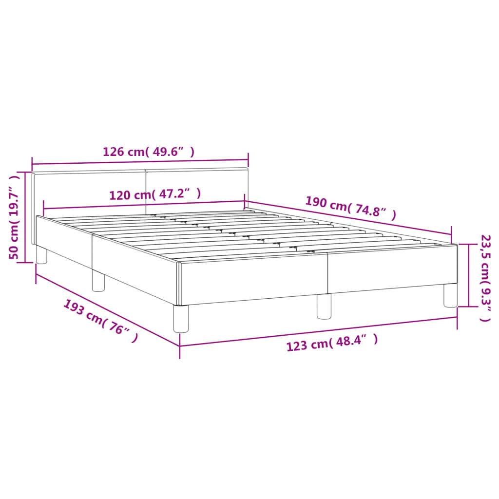 vidaXL Bettgestell ohne Matratze Grau 120x190 cm Kunstleder