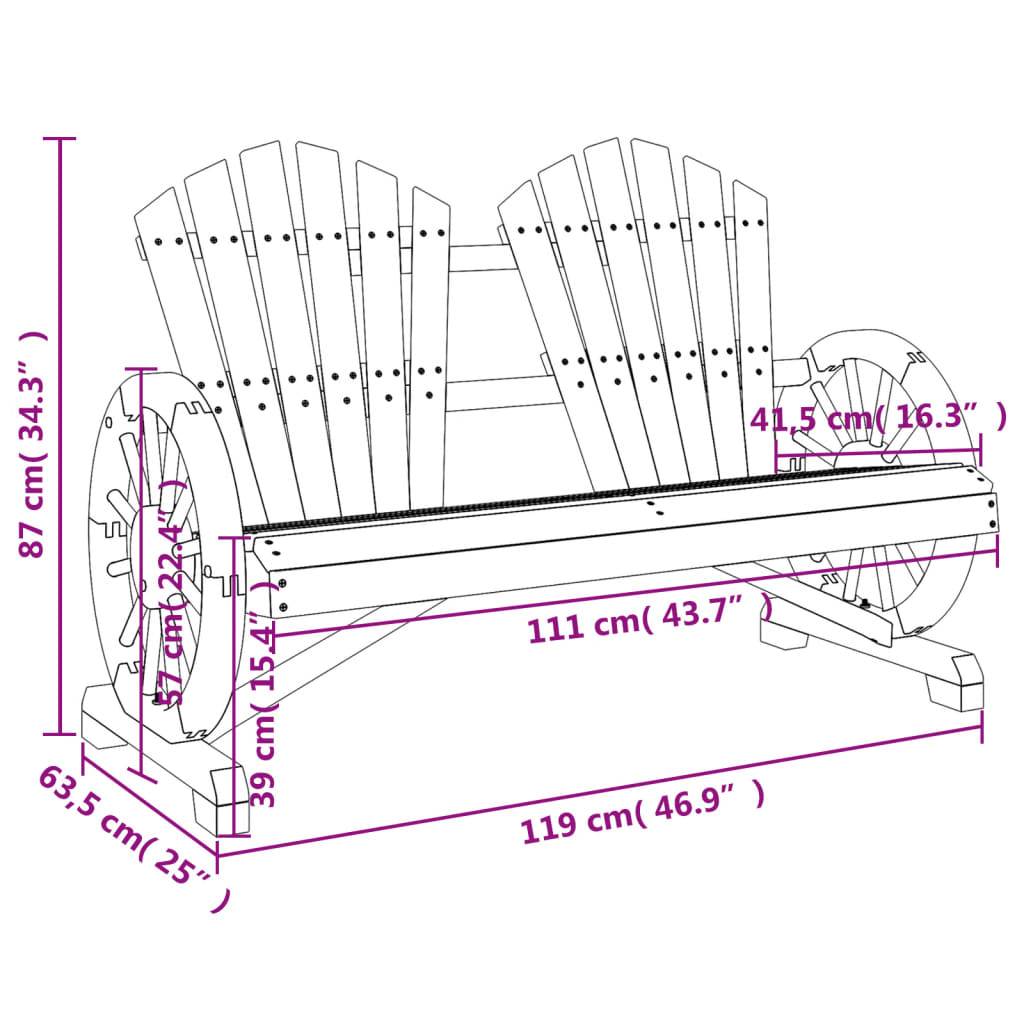 vidaXL Adirondack-Gartenstuhl 2-Sitzer Massivholz Tanne