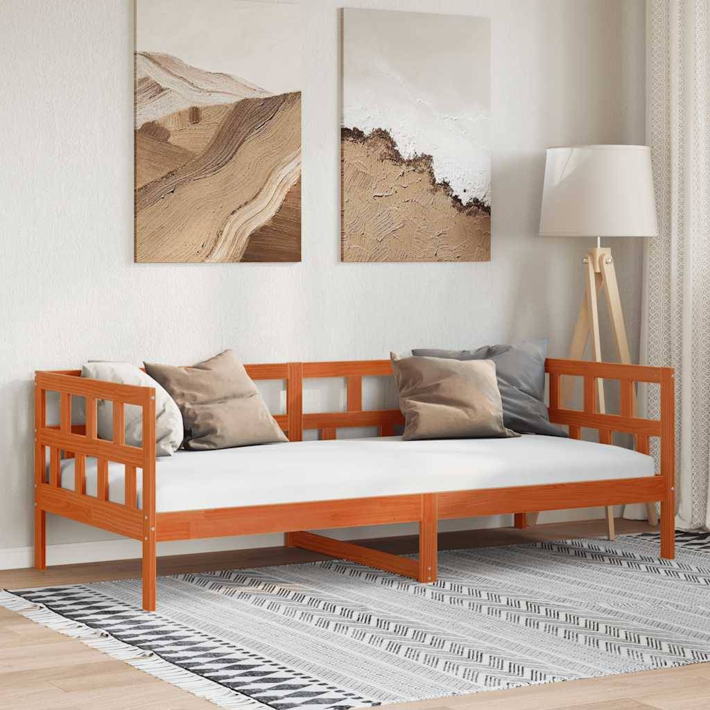 vidaXL Tagesbett ohne Matratze Wachsbraun 80x200 cm Massivholz Kiefer
