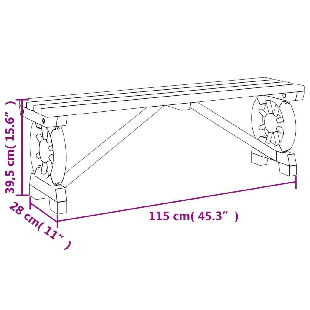 vidaXL Gartenbank 115 cm Massivholz Tanne