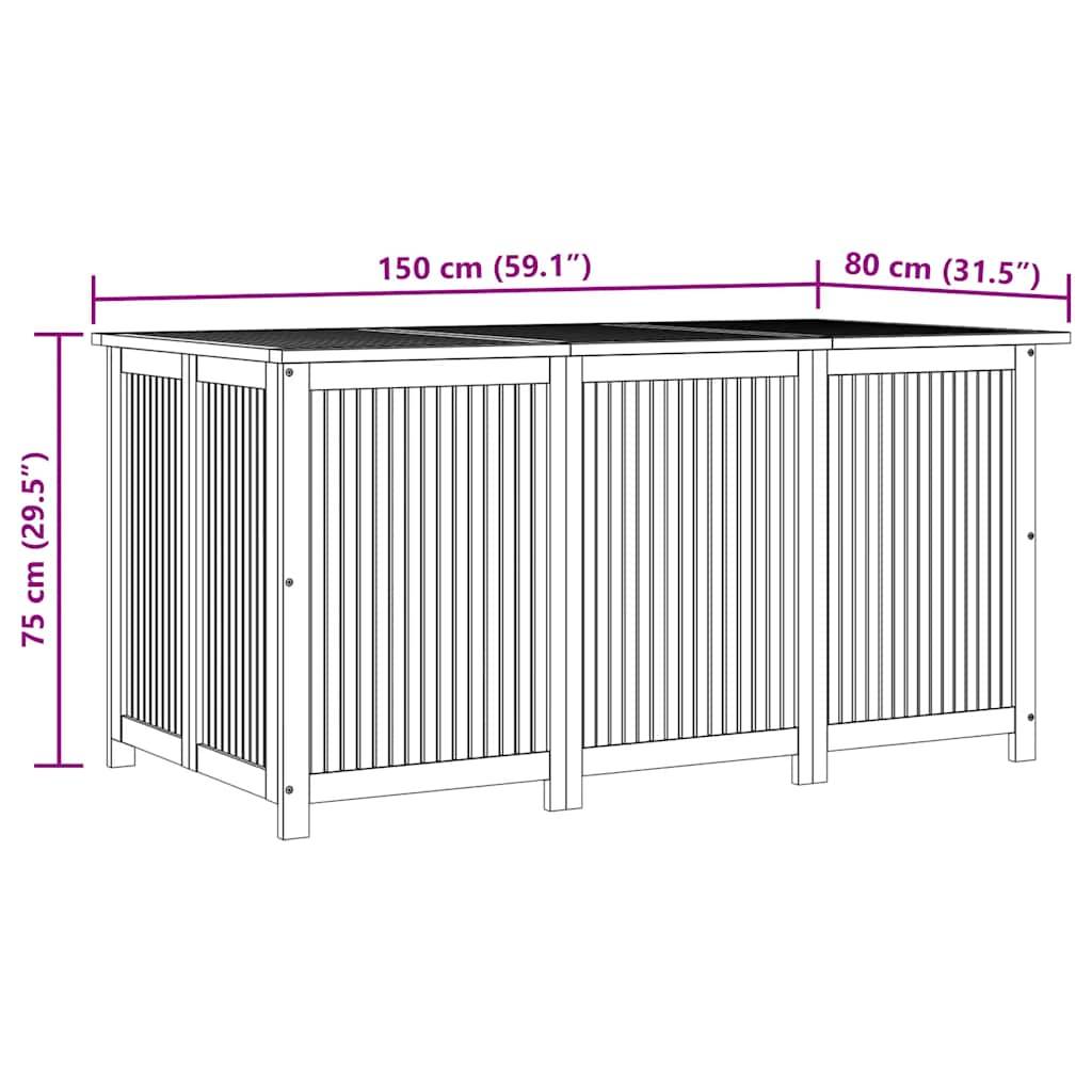 vidaXL Gartenbox 150x80x75 cm Massivholz Akazie