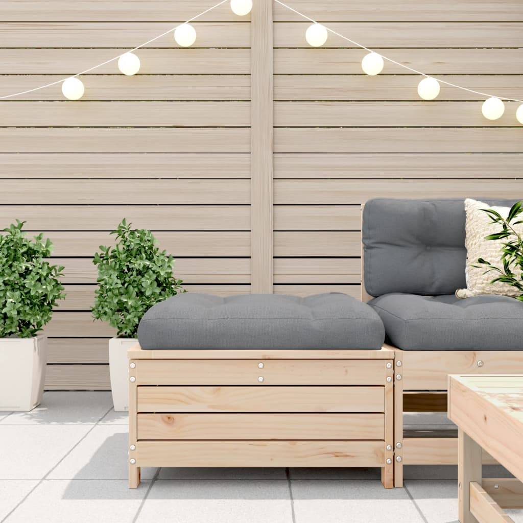 vidaXL Gartenhocker mit Kissen Massivholz Kiefer