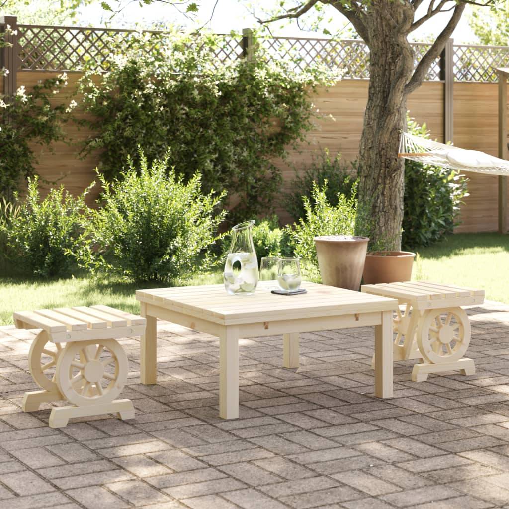 vidaXL Garten-Fußhocker 2 Stk. Massivholz Tanne
