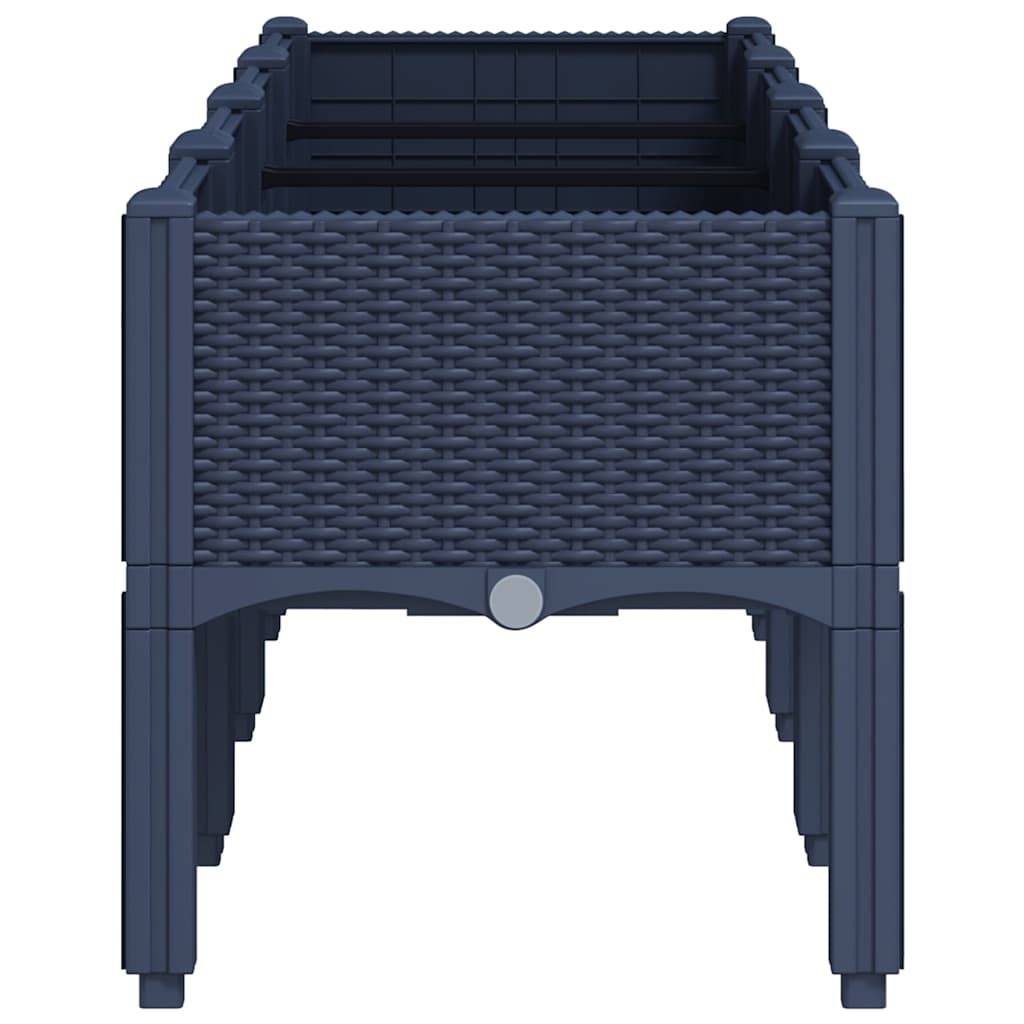 vidaXL Pflanzkasten mit Beinen Blaugrau 160x40x42 cm PP