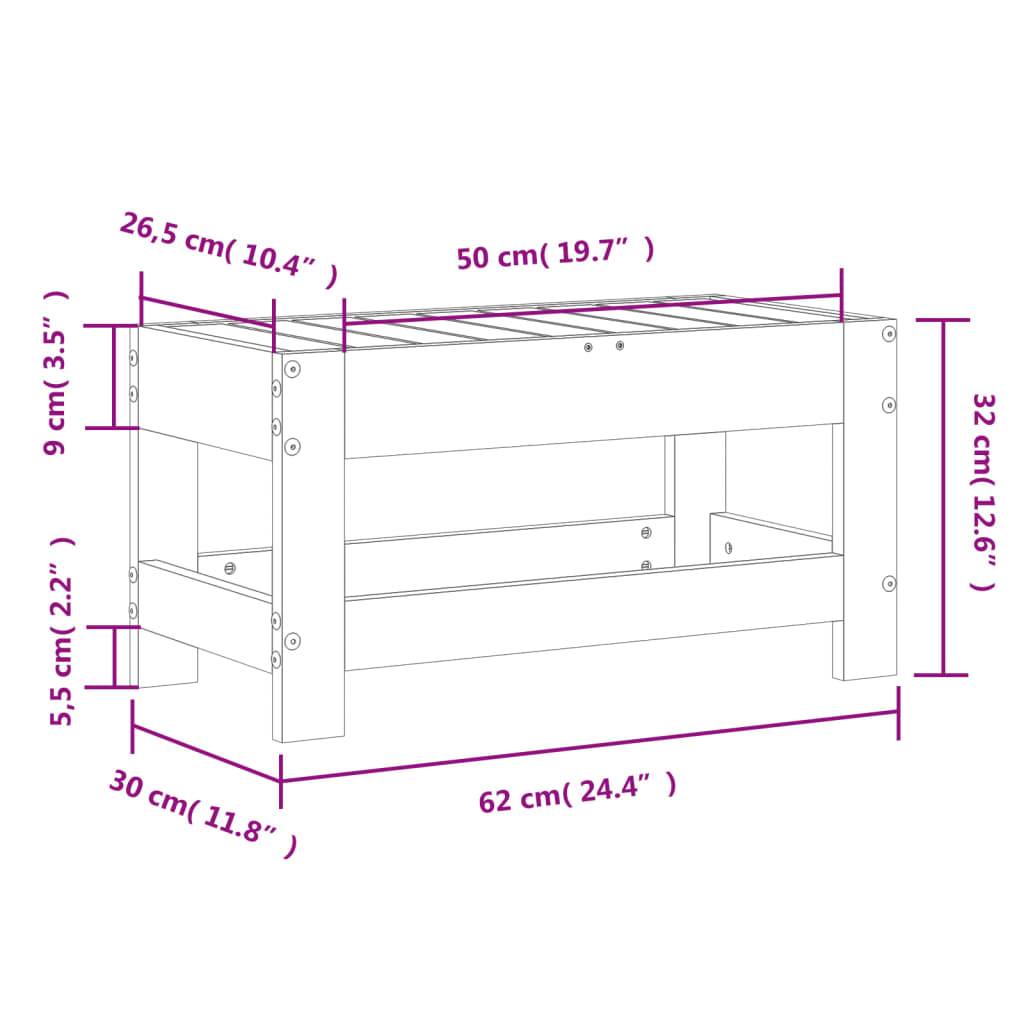 vidaXL Gartenhocker 62x30x32 cm Massivholz Douglasie