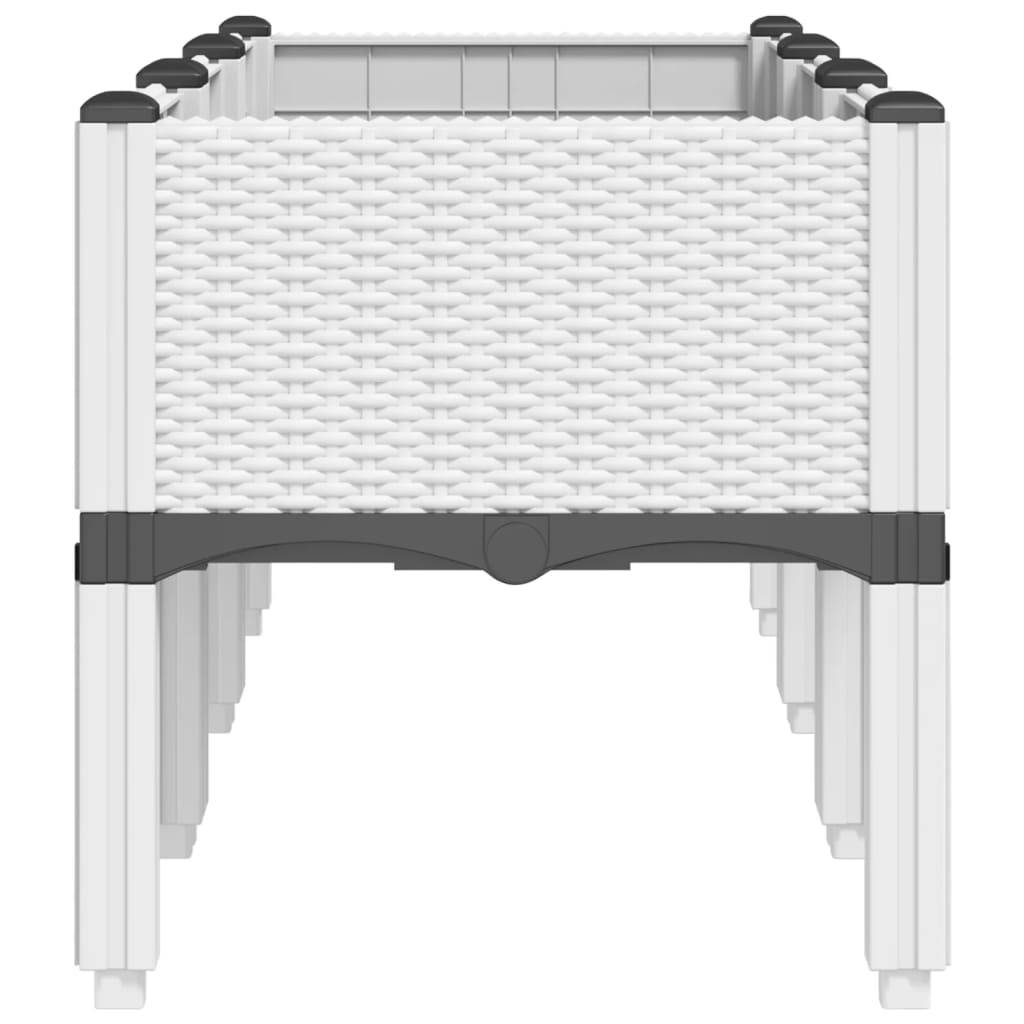 vidaXL Pflanzkasten mit Beinen Weiß 120x40x42 cm PP