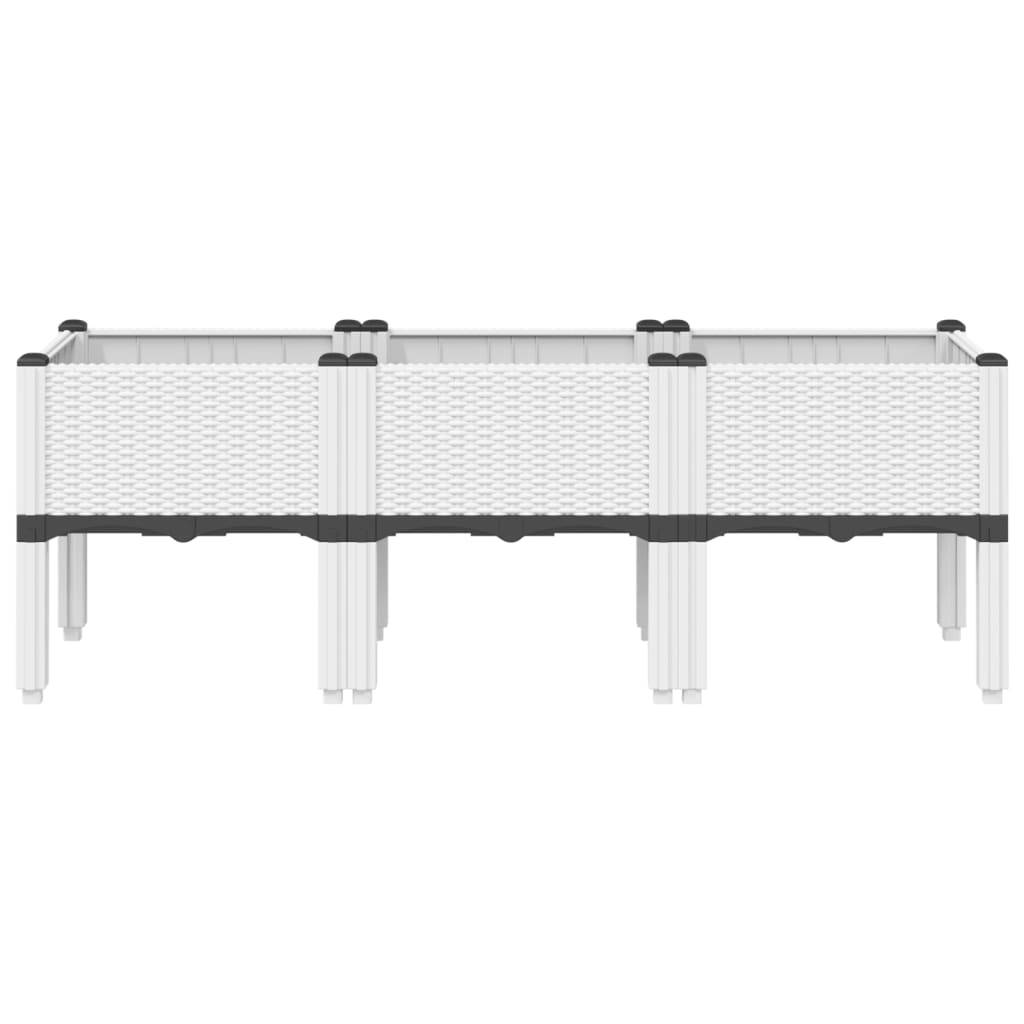 vidaXL Pflanzkasten mit Beinen Weiß 120x40x42 cm PP