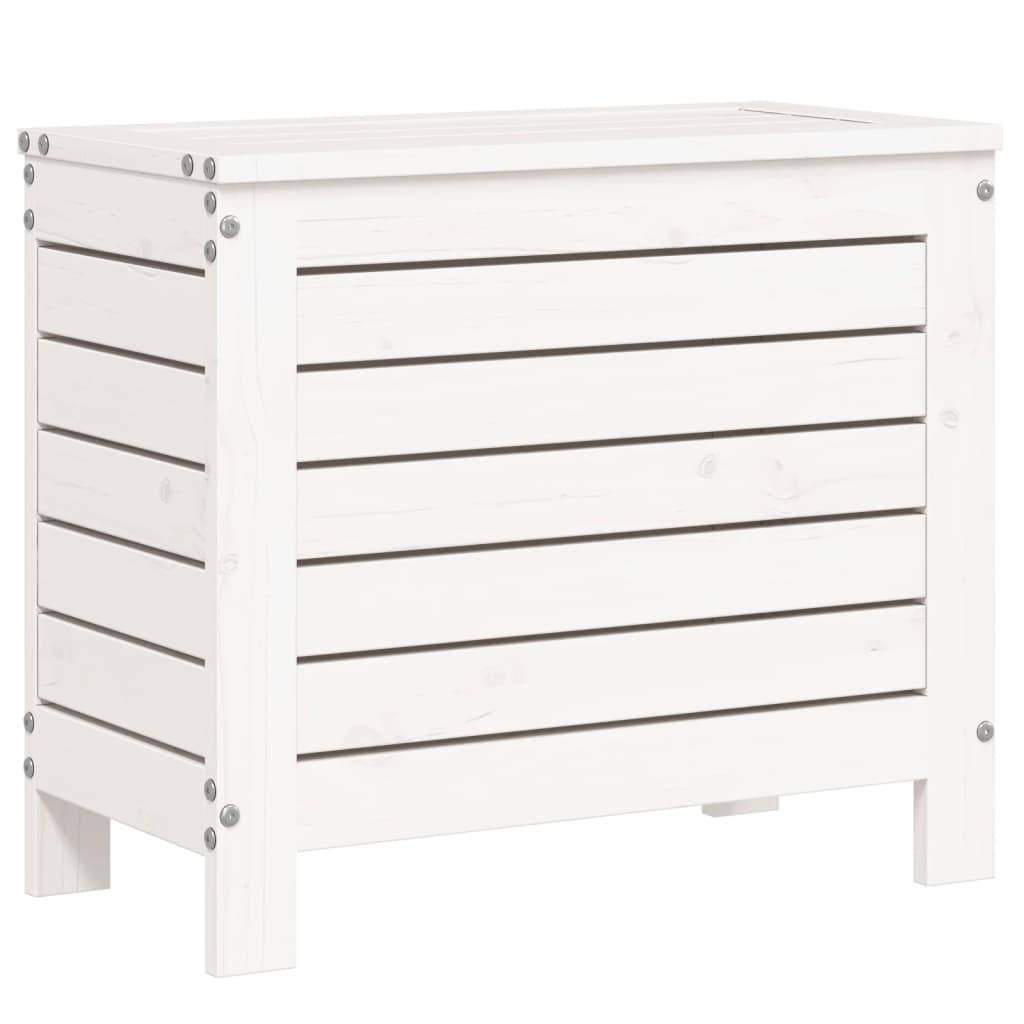 vidaXL Gartenhocker Weiß 62x31,5x52 cm Massivholz Kiefer