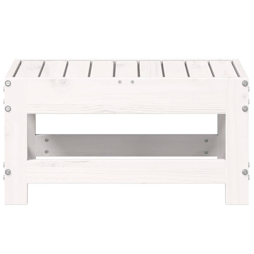 vidaXL Gartenhocker Weiß 62x30x32 cm Massivholz Kiefer