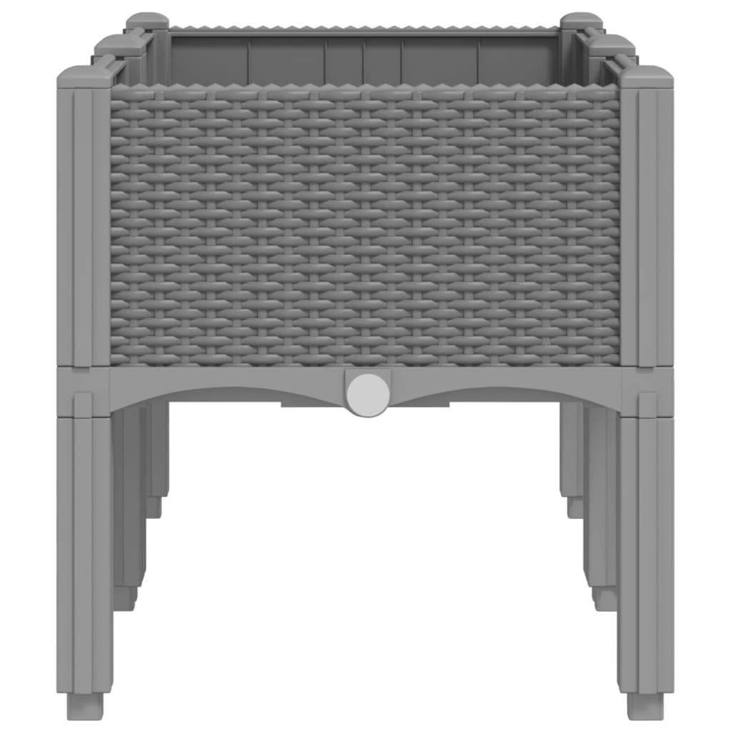 vidaXL Pflanzkasten mit Beinen Hellgrau 80x40x42 cm PP