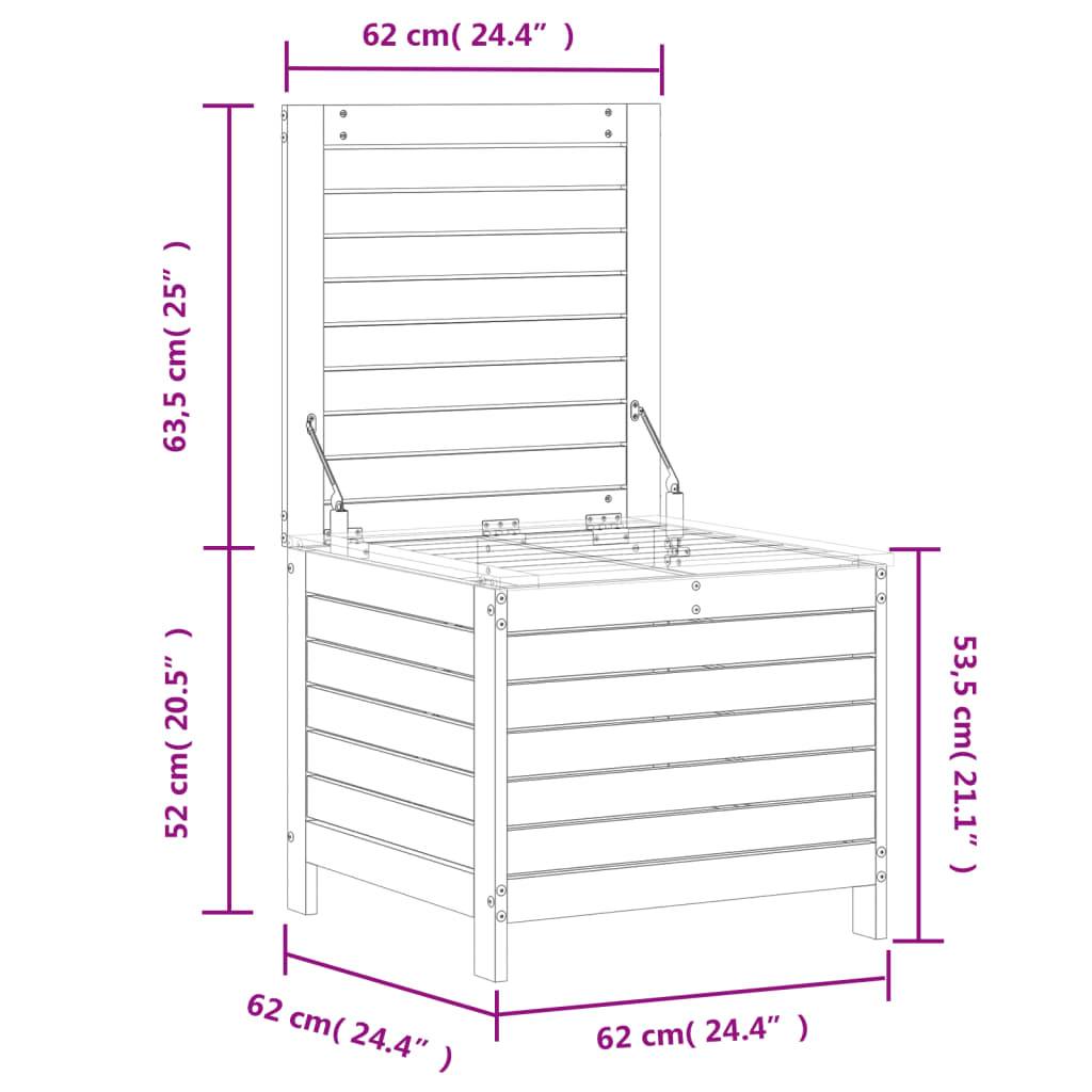 vidaXL Gartenhocker Wachsbraun 62x63,5x53,5 cm Massivholz Kiefer