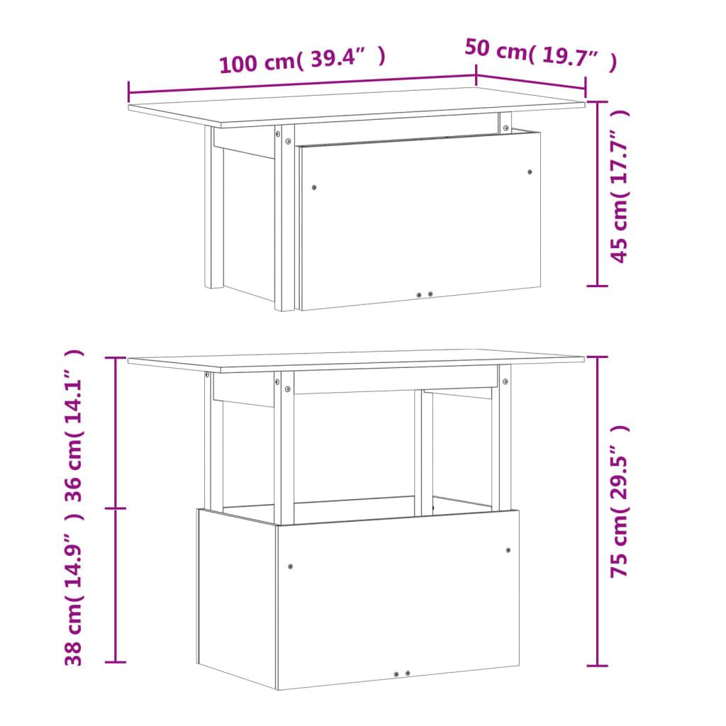 vidaXL Gartentisch 100x50x75 cm Massivholz Douglasie