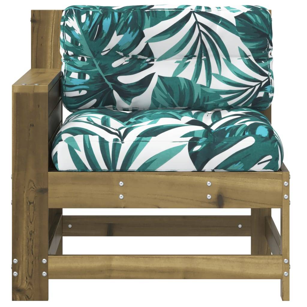 vidaXL Gartensofa mit Armlehne und Kissen Kiefernholz Imprägniert