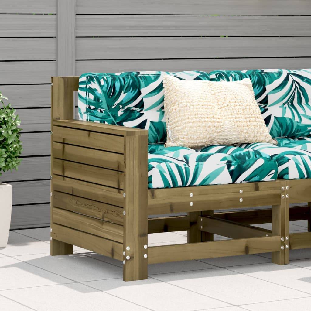 vidaXL Gartensofa mit Armlehne Kissen Kiefernholz Imprägniert