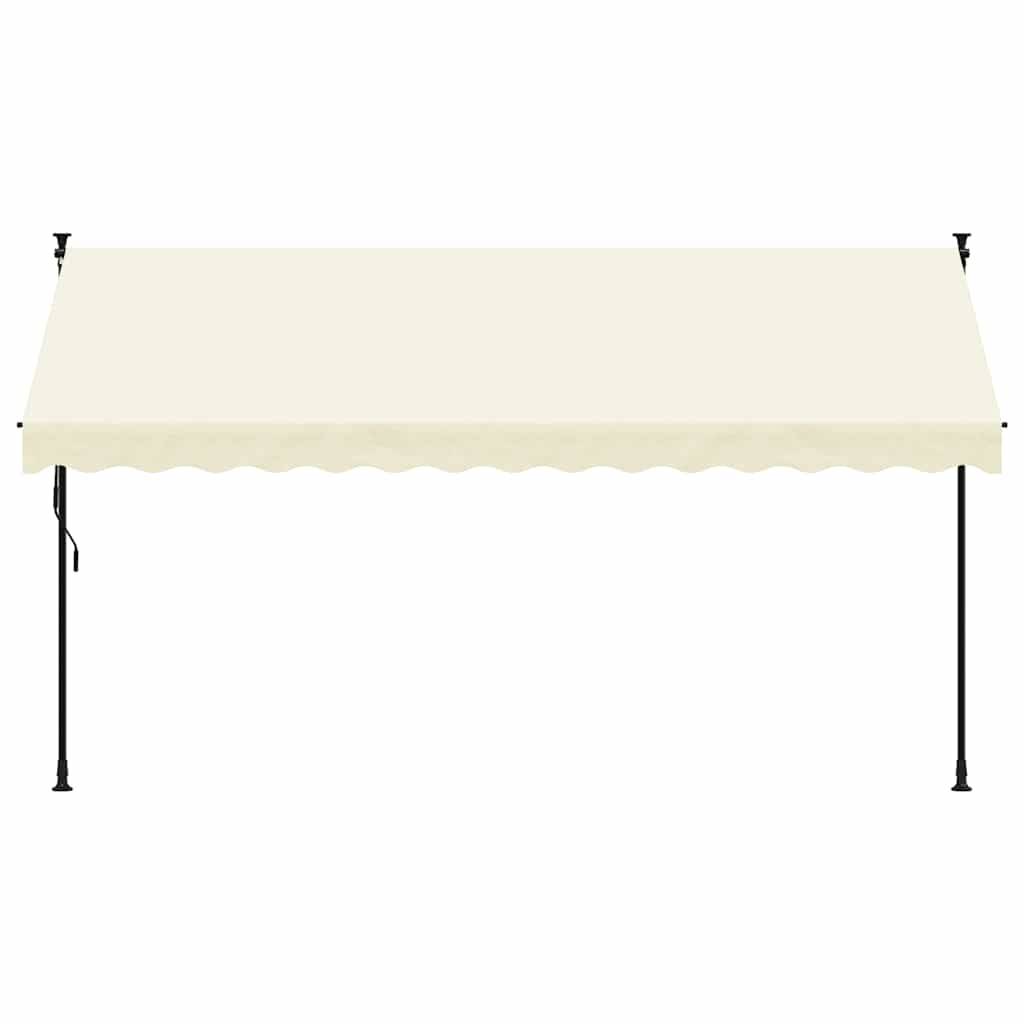 vidaXL Markise Einziehbar Creme 350x150 cm Stoff und Stahl