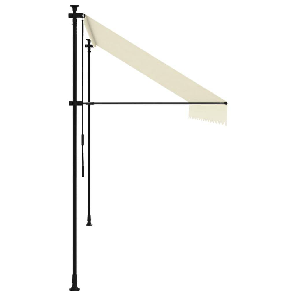 vidaXL Markise Einziehbar Creme 350x150 cm Stoff und Stahl