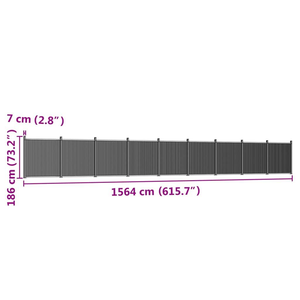 vidaXL Zaunelement Grau 1564x186 cm WPC