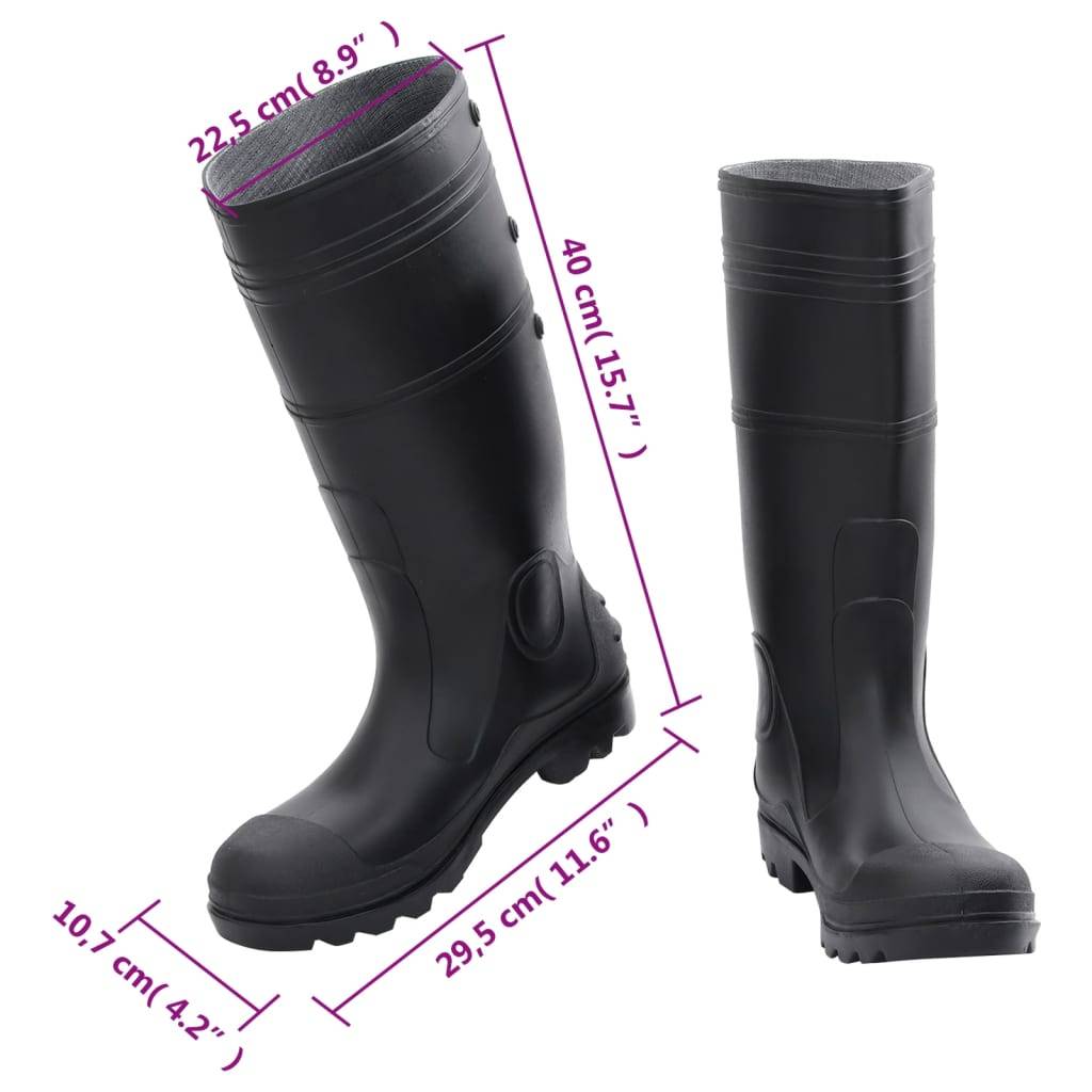 vidaXL Gummistiefel Schwarz Größe 43 PVC