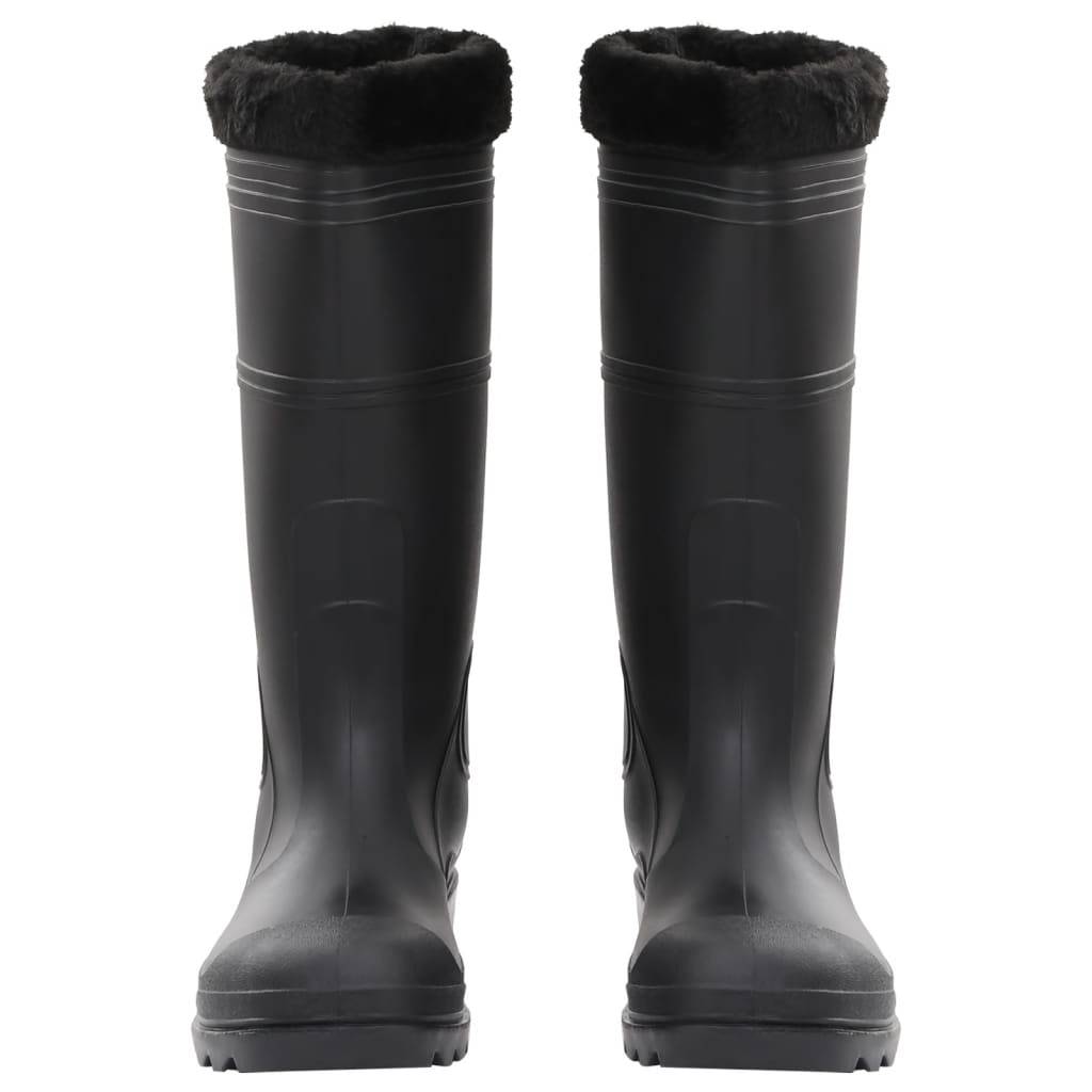 vidaXL Gummistiefel mit Herausnehmbarem Innenfutter Schwarz Gr. 44 PVC