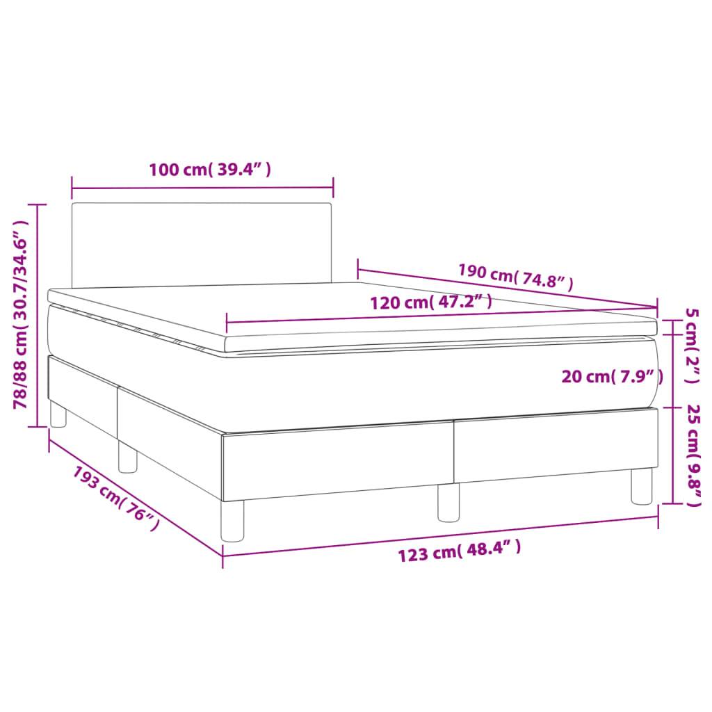 vidaXL Boxspringbett mit Matratze Taupe 120x190 cm Stoff