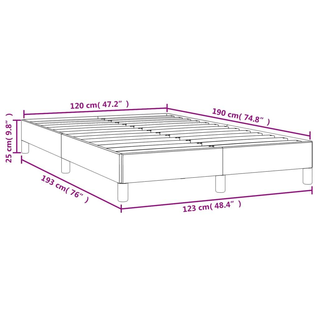 vidaXL Bettgestell ohne Matratze Dunkelgrau 120x190 cm Samt