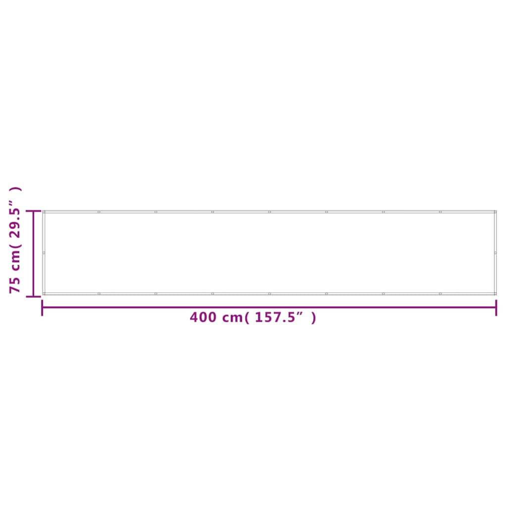 vidaXL Balkonsichtschutz Sandfarben 75x400 cm 100 % Polyester-Oxford