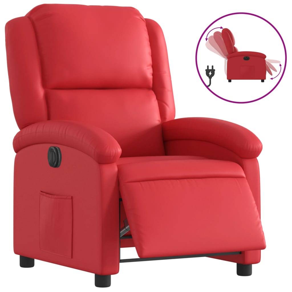 vidaXL Relaxsessel Elektrisch Rot Kunstleder