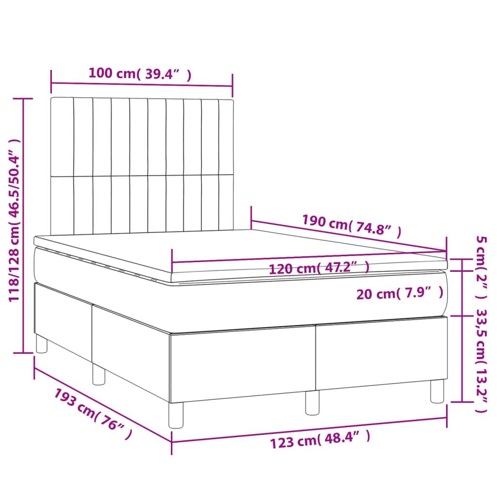 vidaXL Boxspringbett mit Matratze Dunkelgrün 120x190 cm Samt