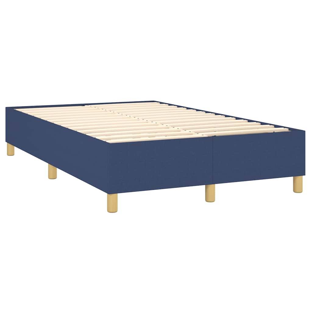 vidaXL Boxspringbett mit Matratze Blau 120x190 cm Stoff