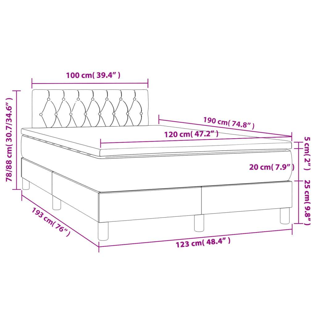 vidaXL Boxspringbett mit Matratze & LED Schwarz 120x190 cm Stoff