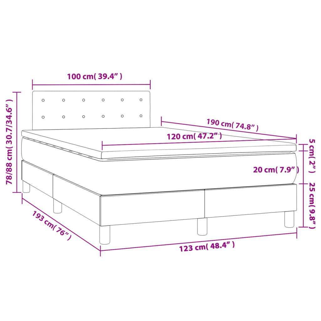 vidaXL Boxspringbett mit Matratze Creme 120x190 cm Stoff