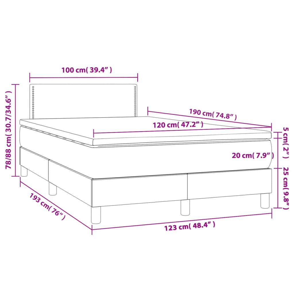 vidaXL Boxspringbett mit Matratze & LED Dunkelbraun 120x190 cm Stoff