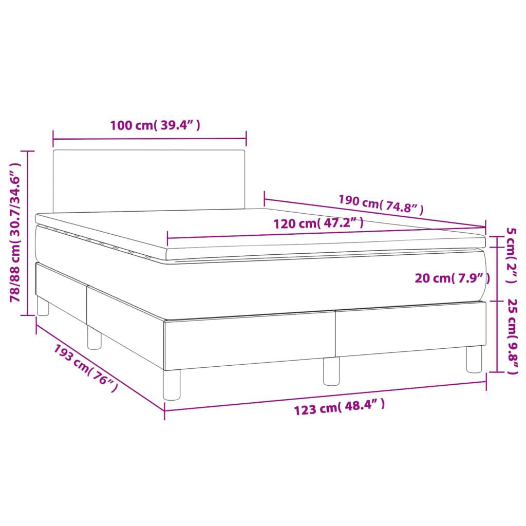 vidaXL Boxspringbett mit Matratze Rosa 120x190 cm Samt