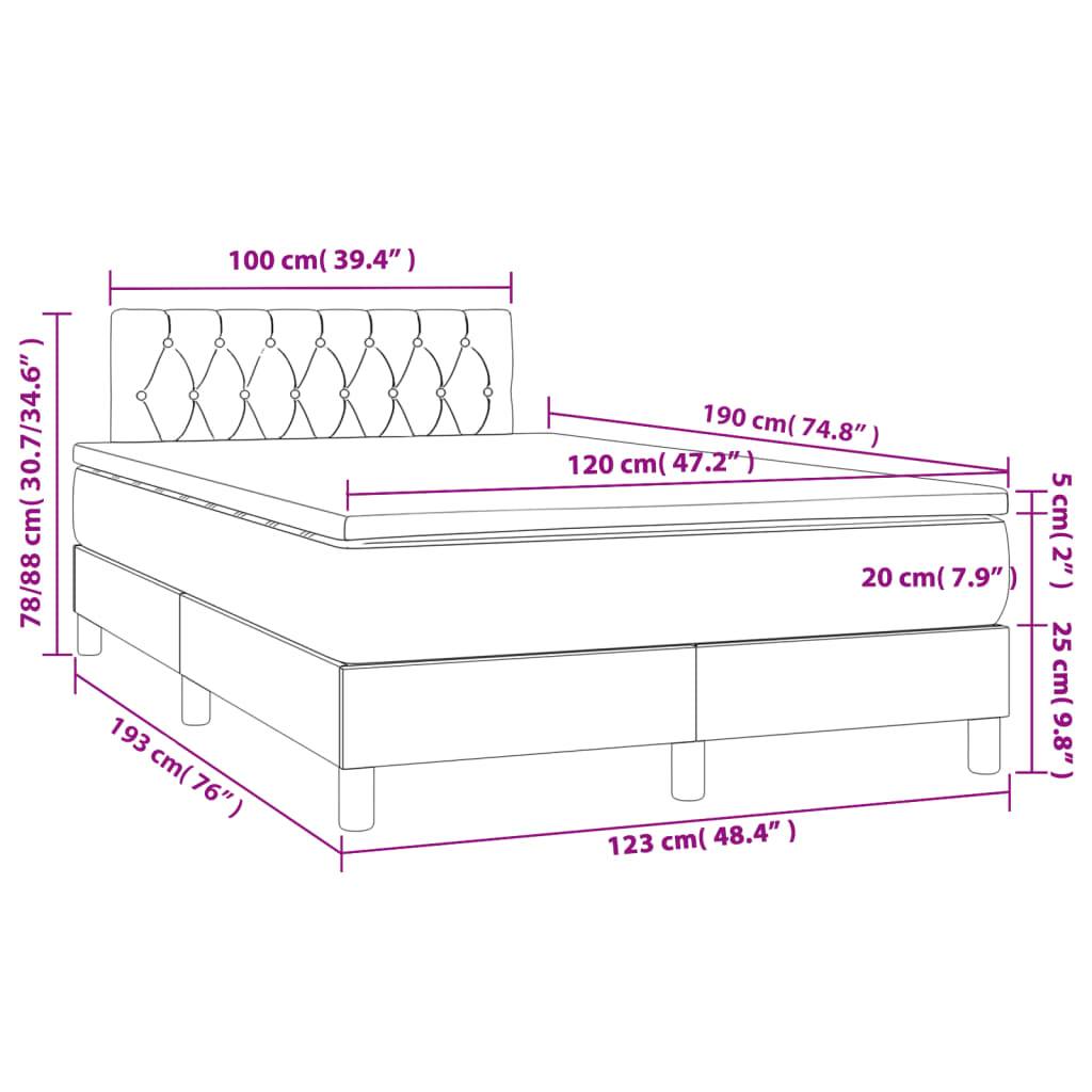 vidaXL Boxspringbett mit Matratze Taupe 120x190 cm Stoff