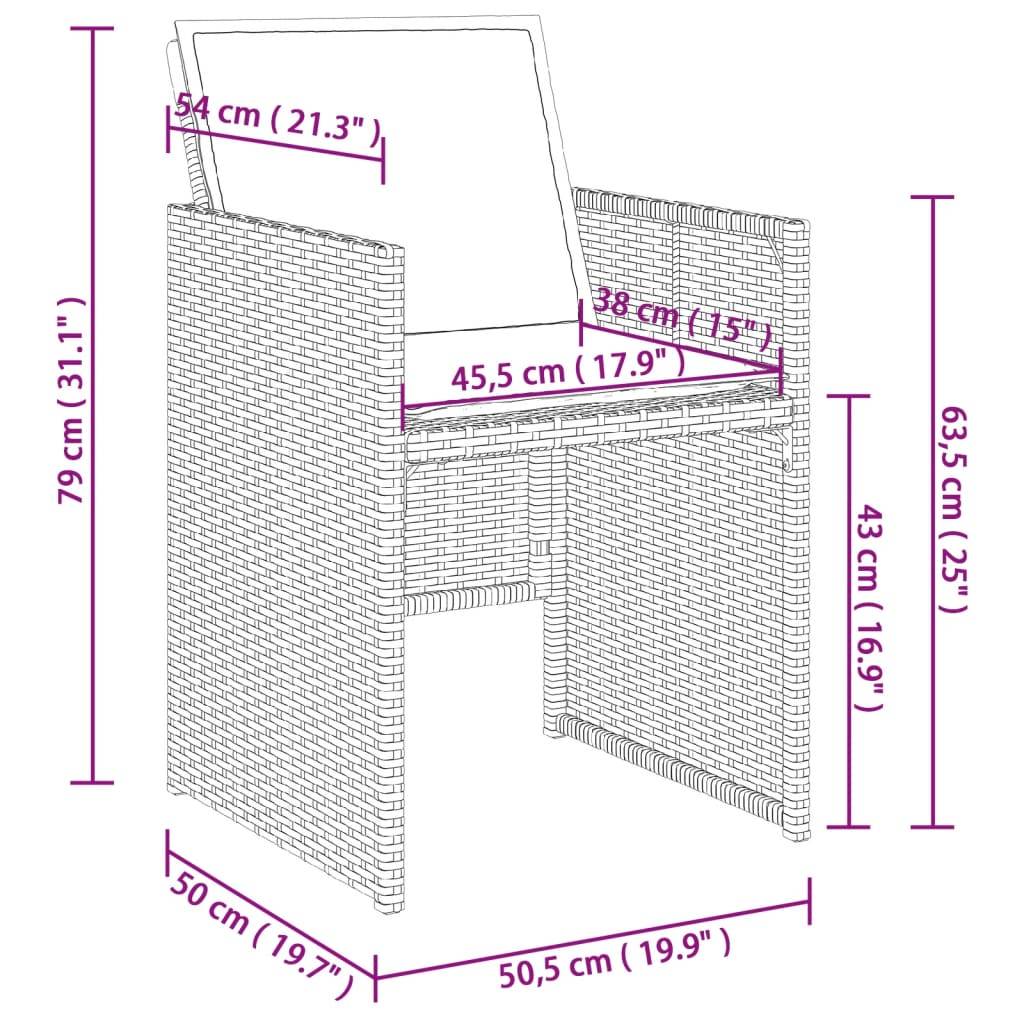 vidaXL Gartenstühle mit Kissen 4 Stk. Beige Poly Rattan