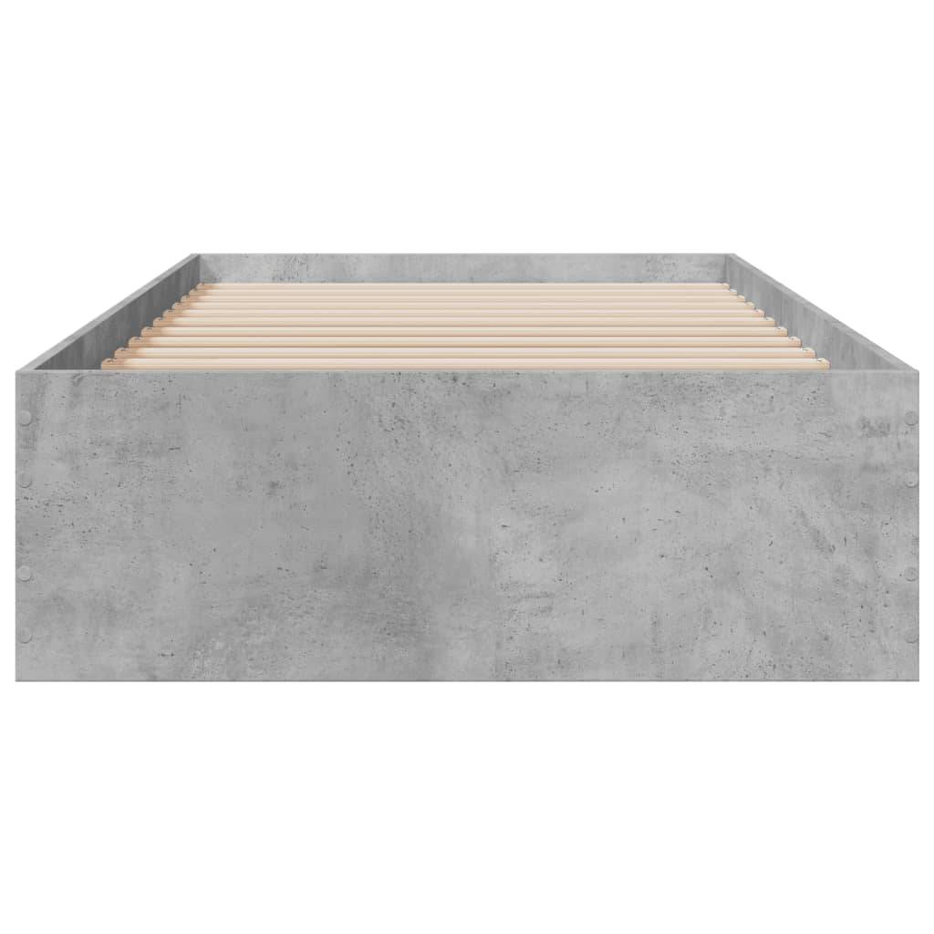 vidaXL Bettgestell mit Schubladen Betongrau 90x190 cm Holzwerkstoff