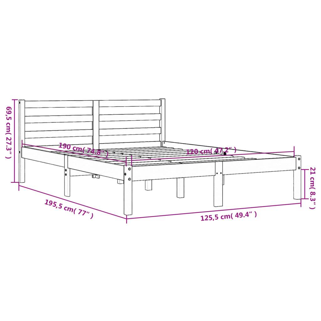vidaXL Massivholzbett ohne Matratze Wachsbraun 120x190 cm Kiefernholz