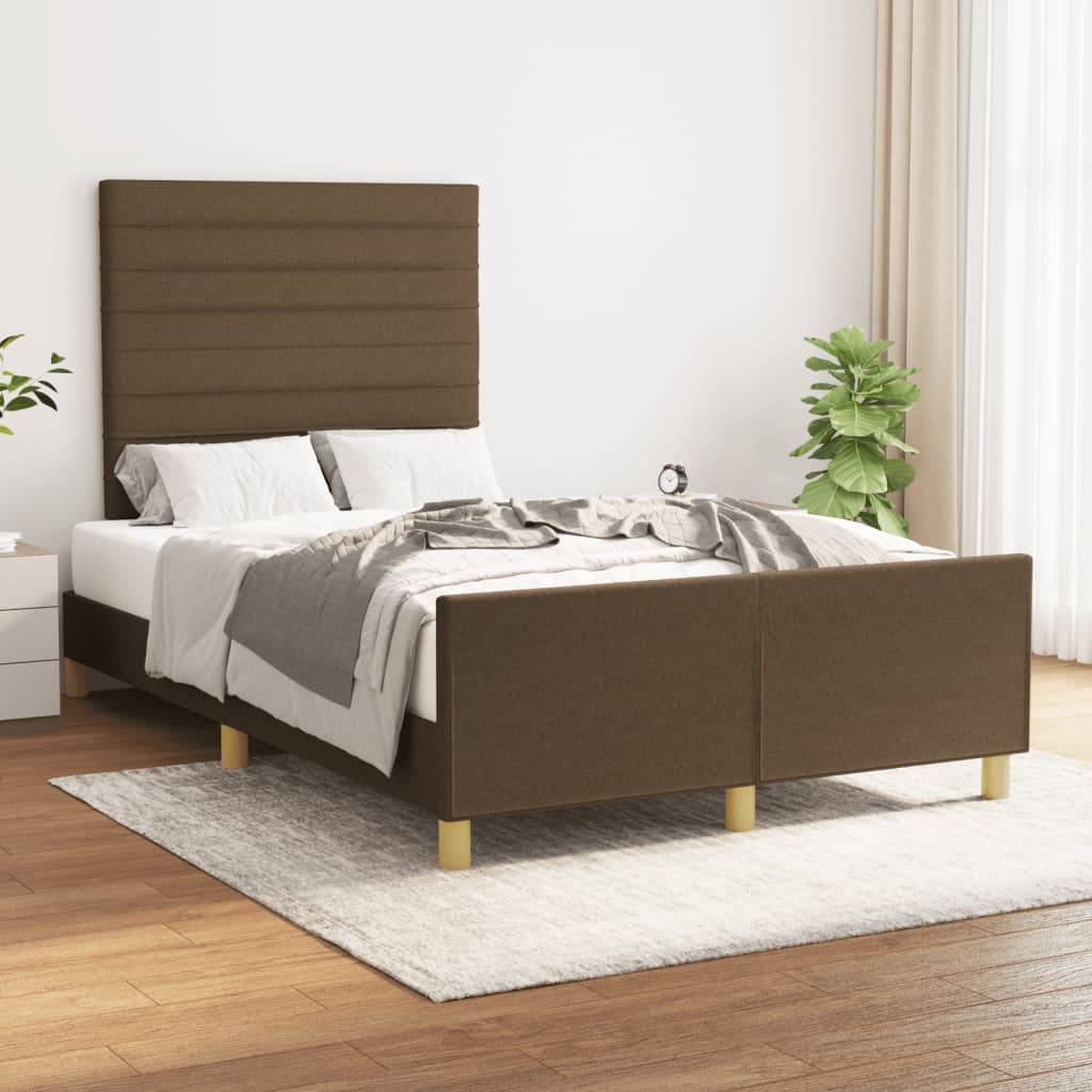 vidaXL Bettgestell ohne Matratze Dunkelbraun 120x190 cm Stoff
